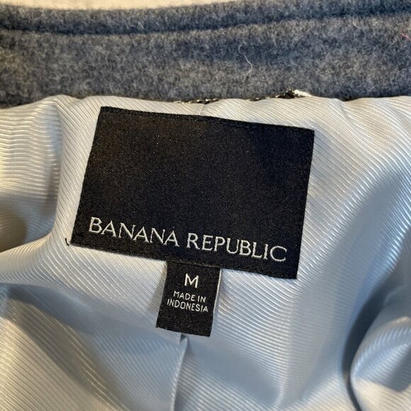 Mario Bellucci Banana Republic Moto Jacket Women's M Gray Zip Front Wool Blend - Picture 14 of 14